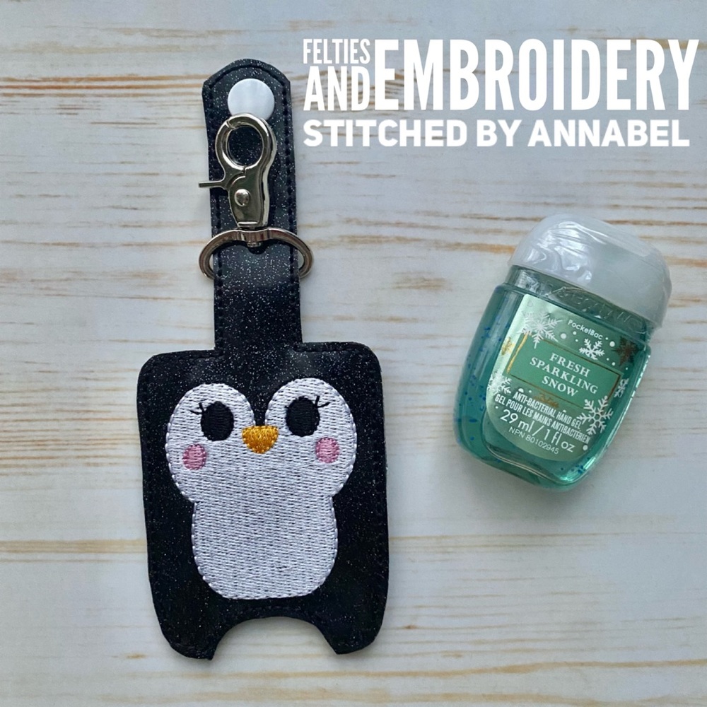 New hand sanitizer penguin snap fold over for Bath & Body Works PocketBacs